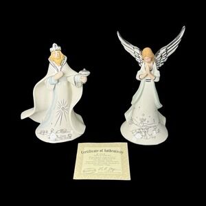 Hawthorne Village Silver Blessings Nativity King Gaspar & Angel of Prayer 2004